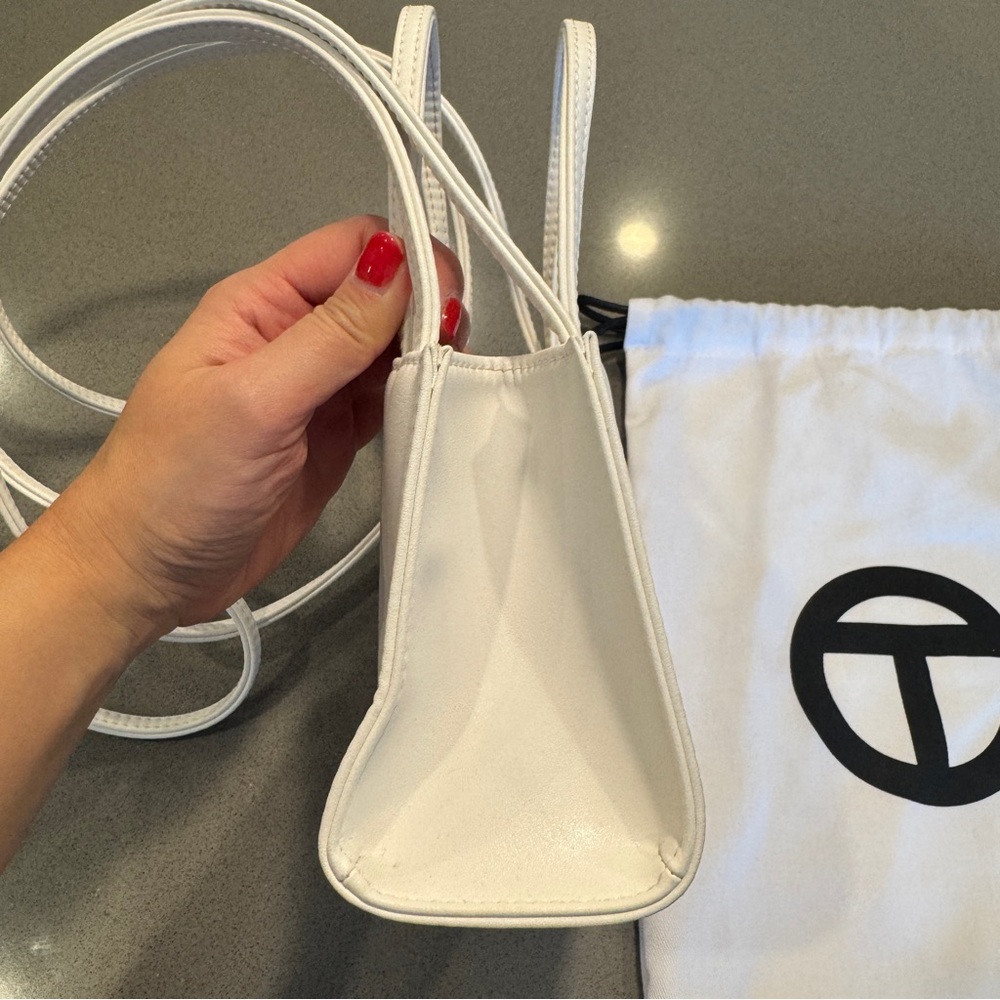Telfar White Shopping Bag with Logo - Picture 5 of 8